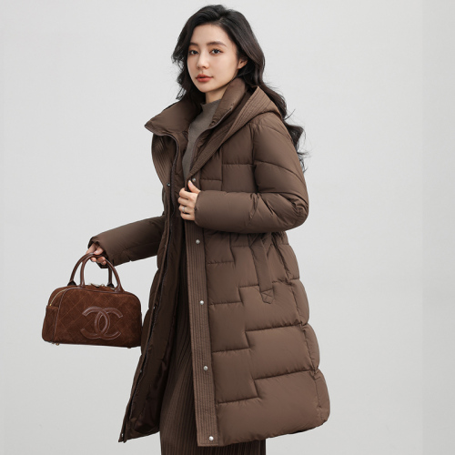 Actual shot of 2024 Korean Dongdaemun autumn and winter new large fur collar mid-length slim slim down jacket for women