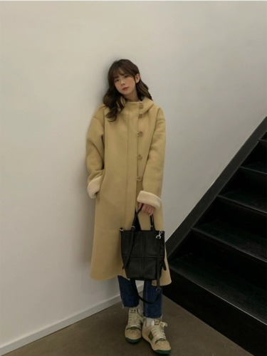 2024 winter new style loose velvet thickened long lamb wool coat coat for women trendy