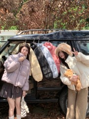 Milk fufu goose yellow short down jacket for women autumn and winter 2024 new Korean college style horn button cotton jacket