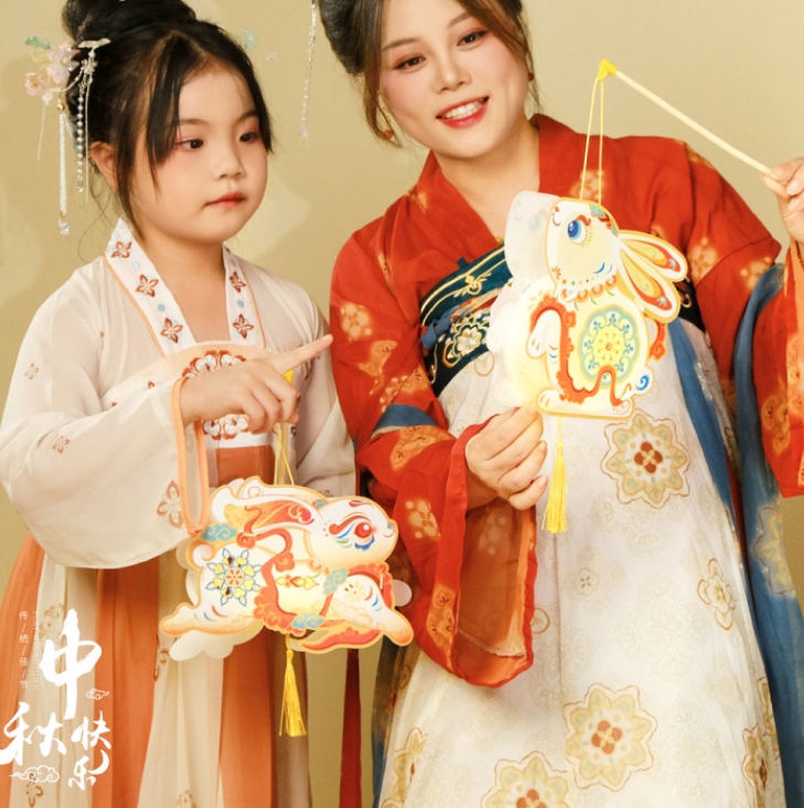 2024 New Mid-Autumn Festival Intangible Cultural Heritage Guohuang Rabbit Lanterns Handmade DIY Children's Making Materials Portable Luminous Lanterns