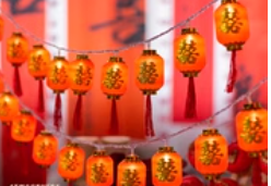 New house decoration, happy word, lanterns, string lights, lace ribbons, wedding room decoration, men's and women's bedroom staircases
