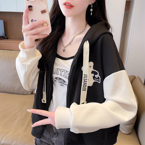 Real shot of imitation cotton Chinese cotton zipper jacket 2024 autumn new top cardigan jacket for women