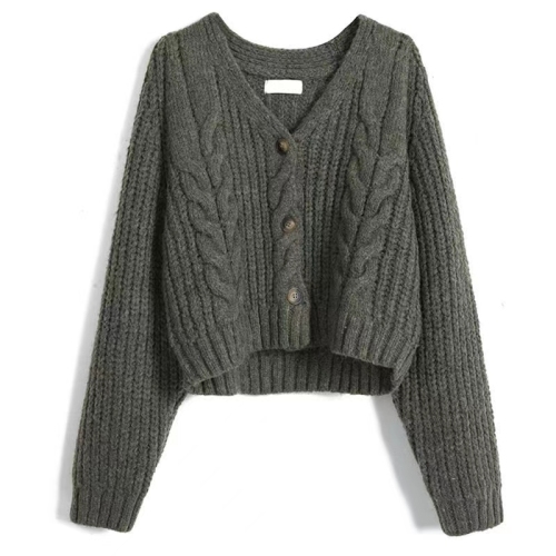 New sweater coat cardigan for women in spring and autumn design large size loose lazy style knitted outer wear