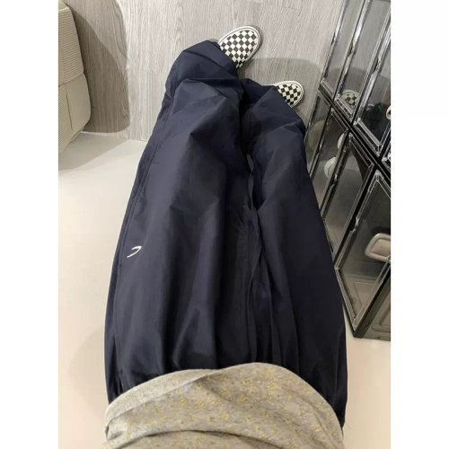 American Retro Navy Blue High-Waisted Loose Wide-Leg Straight Leg Casual Pants for Women in Harajuku Style