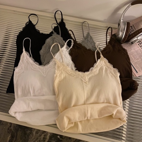 Spring pure lust lace splicing camisole with sexy design and V-neck sleeveless bottoming top