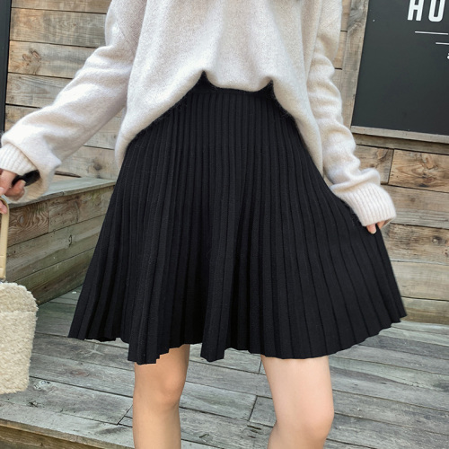 Real shot of loose large size fat sister skirt winter Korean style high waist hip skirt women's wool short skirt one step skirt