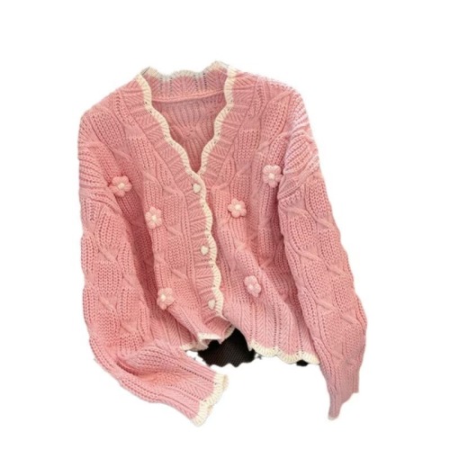 Gentle wind soft waxy cardigan sweater jacket