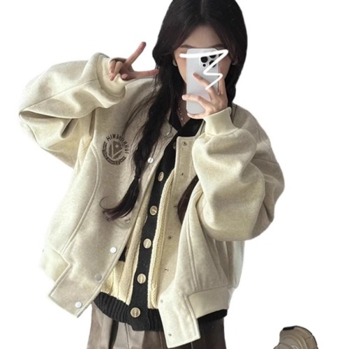 American baseball uniform jacket for women spring and autumn 2024 new early autumn small casual short jacket top