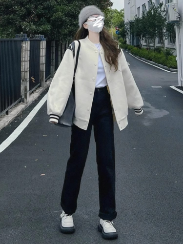 Small Korean style top thin baseball jacket jacket for women spring and autumn 2024 new style high-end