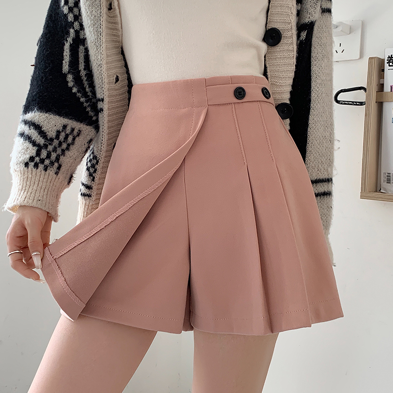 Real shot of autumn and winter college style woolen short skirt for women to prevent exposure, casual slimming pleated skirt, A-line pleated skirt