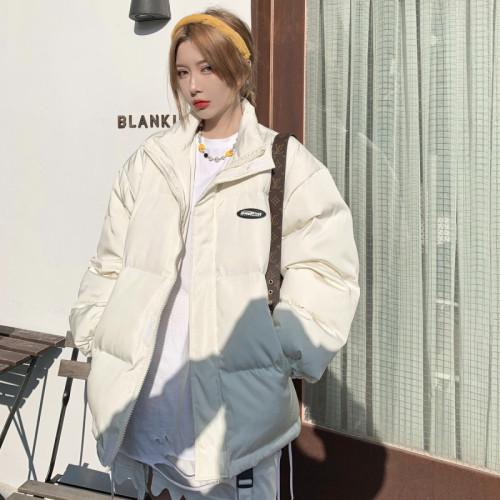 Real shot of large size cotton coat Korean style short bread coat small Hong Kong style down jacket couple style student fat MM