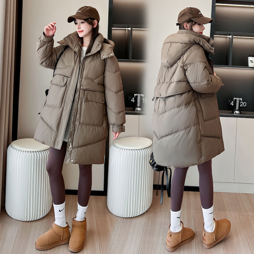 2024 new winter large size Korean style thickened ins mid-length loose down jacket for women