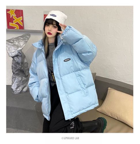 Real shot of large size cotton coat Korean style short bread coat small Hong Kong style down jacket couple style student fat MM