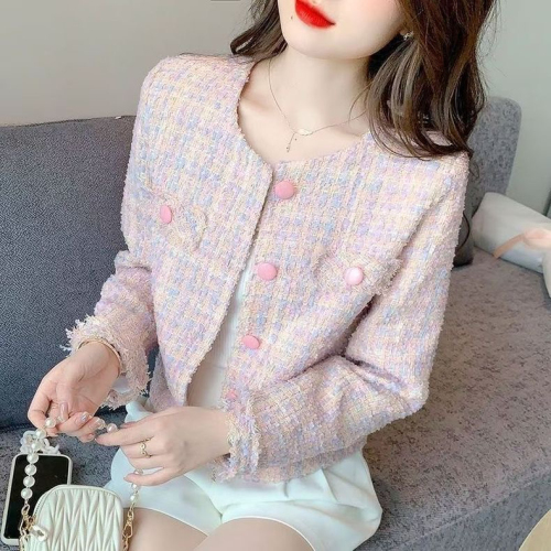 Xiaoxiangfeng women's tweed short coat spring and autumn 2024 new style high-end temperament little man's top autumn and winter