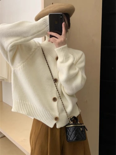 South Korea's Dongdaemun Fashionable and Versatile Korean Knitted Cardigan Sweater Jacket Autumn New Slim Knitted Sweater Top