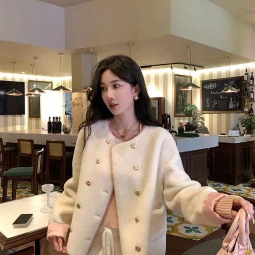 2024 autumn and winter new style double-breasted small fragrant imitation mink fur all-in-one new Chinese style short fur coat for women