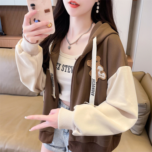 Real shot of imitation cotton Chinese cotton zipper jacket 2024 autumn new top cardigan jacket for women