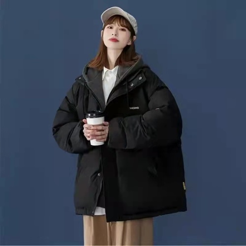 Pink cotton-padded jacket for women short 2024 new winter Korean version thickened student jacket fake two-piece down padded jacket