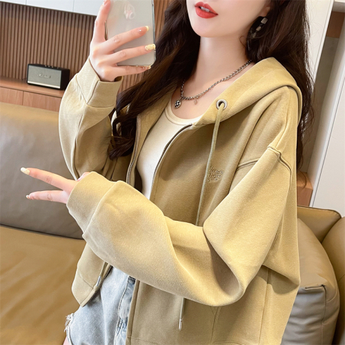 Real shot of imitation cotton Chinese cotton zipper jacket 2024 autumn new top cardigan jacket for women