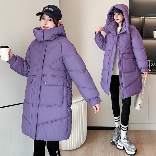 2024 new winter large size Korean style thickened ins mid-length loose down jacket for women