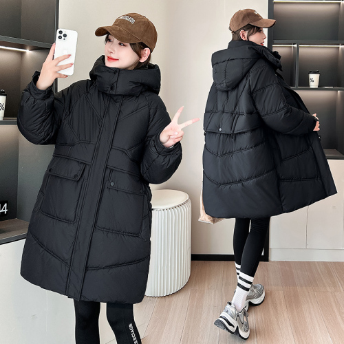 2024 new winter large size Korean style thickened ins mid-length loose down jacket for women