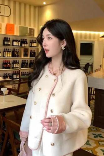 2024 autumn and winter new style double-breasted small fragrant imitation mink fur all-in-one new Chinese style short fur coat for women