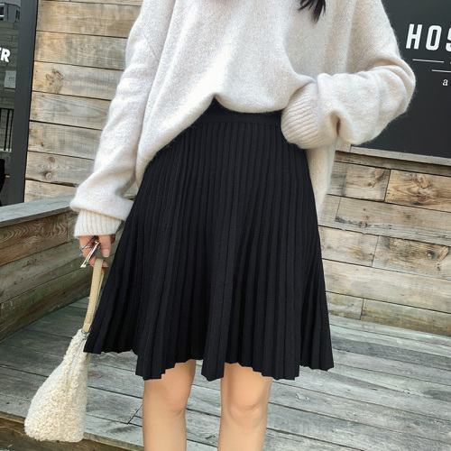 Real shot of loose large size fat sister skirt winter Korean style high waist hip skirt women's wool short skirt one step skirt