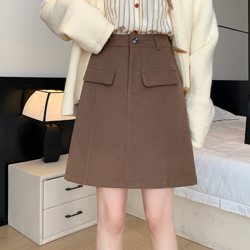 Actual shot of skirt, skirt, women's autumn and winter slim umbrella skirt, culottes, khaki a-line skirt, suit skirt, short skirt