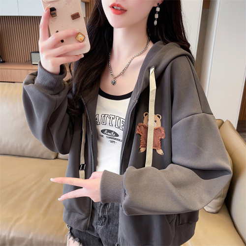 Real shot of imitation cotton Chinese cotton zipper jacket 2024 autumn new top cardigan jacket for women