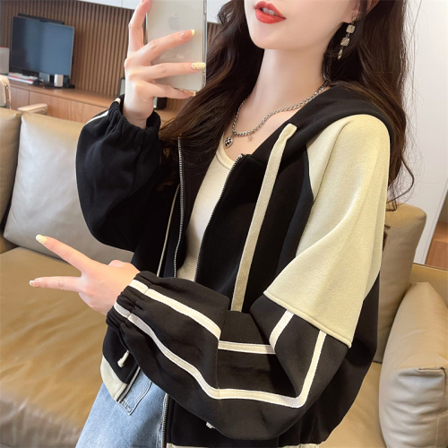 Real shot of imitation cotton Chinese cotton zipper jacket 2024 autumn new top cardigan jacket for women