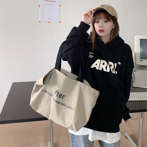 Women's Korean Style Trendy Loose Casual Long Sleeve Ins Thick Hooded Sweatshirt cec