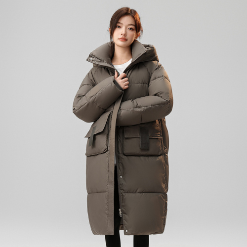 Mid-length hooded down cotton women's winter women's 2024 new high-end western style casual bread jacket