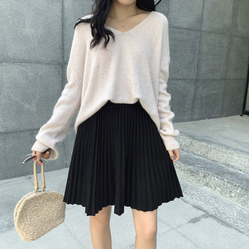 Real shot of loose large size fat sister skirt winter Korean style high waist hip skirt women's wool short skirt one step skirt