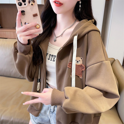 Real shot of imitation cotton Chinese cotton zipper jacket 2024 autumn new top cardigan jacket for women