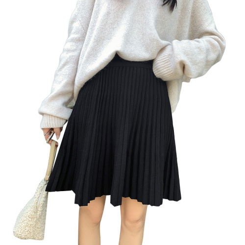 Real shot of loose large size fat sister skirt winter Korean style high waist hip skirt women's wool short skirt one step skirt