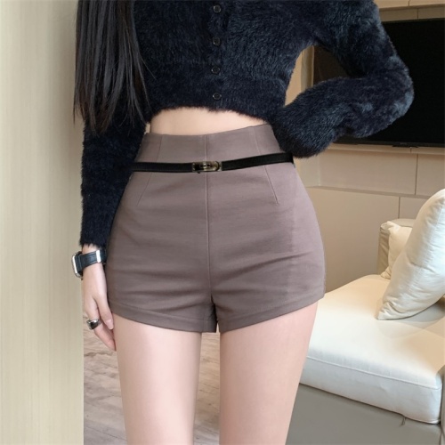 Real shot!  New Korean style fashionable and versatile high-waisted slimming wide-leg temperament casual short hot pants trendy