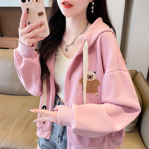 Real shot of imitation cotton Chinese cotton zipper jacket 2024 autumn new top cardigan jacket for women