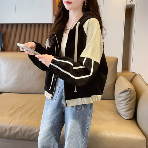 Real shot of imitation cotton Chinese cotton zipper jacket 2024 autumn new top cardigan jacket for women