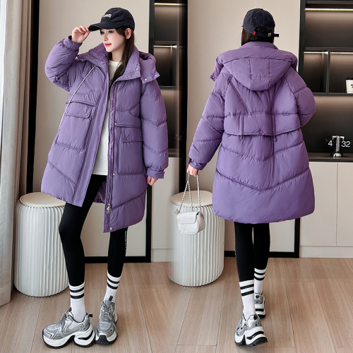 2024 new winter large size Korean style thickened ins mid-length loose down jacket for women