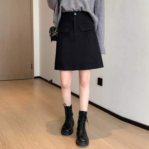 Actual shot of skirt, skirt, women's autumn and winter slim umbrella skirt, culottes, khaki a-line skirt, suit skirt, short skirt