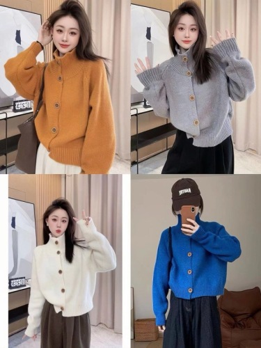 South Korea's Dongdaemun Fashionable and Versatile Korean Knitted Cardigan Sweater Jacket Autumn New Slim Knitted Sweater Top