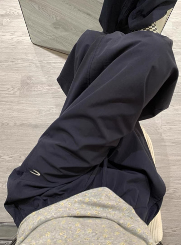 American Retro Navy Blue High-Waisted Loose Wide-Leg Straight Leg Casual Pants for Women in Harajuku Style