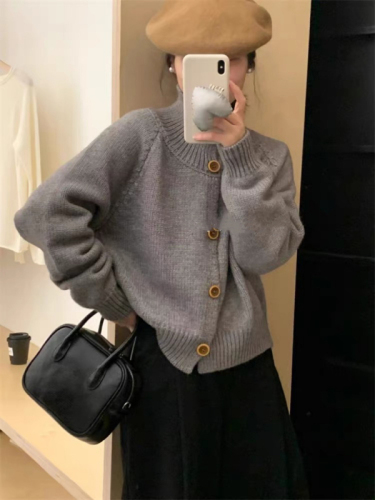 South Korea's Dongdaemun Fashionable and Versatile Korean Knitted Cardigan Sweater Jacket Autumn New Slim Knitted Sweater Top