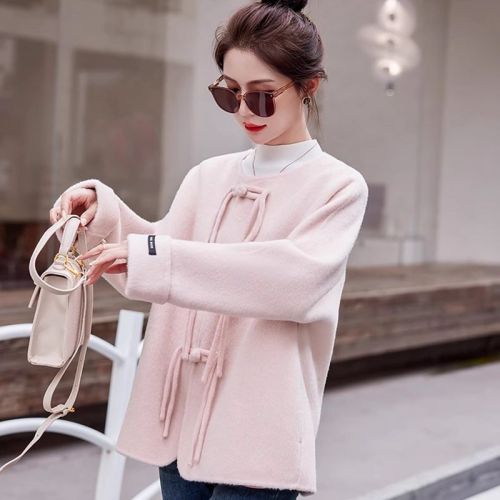 Retro New Chinese Style National Style Coat High-End Double-sided Cashmere Coat Women's 2024 New Autumn and Winter Plate Button Woolen Coat