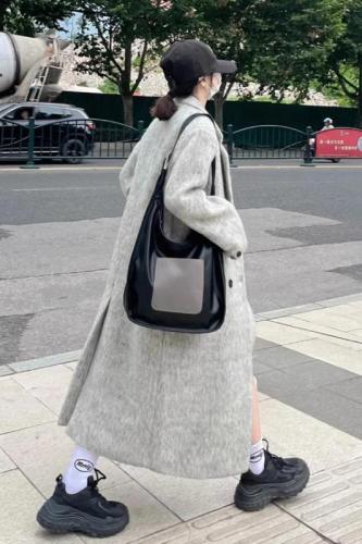 Korean Hepburn style woolen coat for women autumn and winter new high-end small medium-length woolen coat