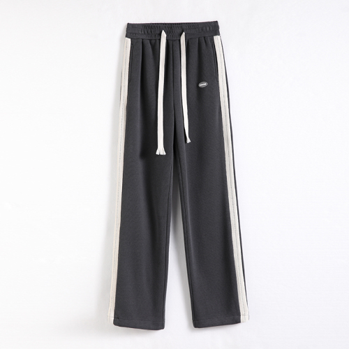 Wide-leg pants for women, autumn and winter high-waisted straight pants, velvet thickened sweatpants, floor-length casual pants for women