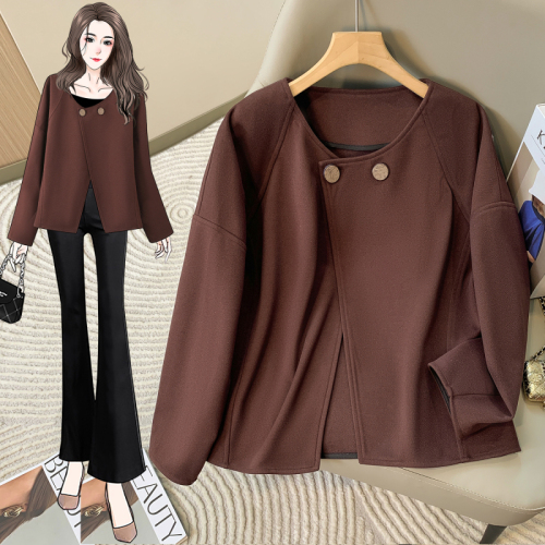 66330 real shot small fragrant style coat for women autumn and winter short thickened woolen small high-end coat coat