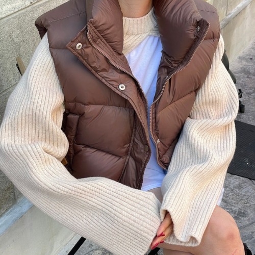 Original stand collar warm bread coat vest