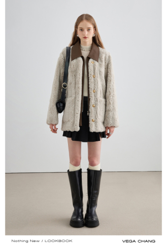 12% off new fur one-piece short coat autumn and winter new loose slimming high-end velvet coat