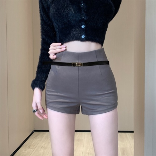 Real shot!  New Korean style fashionable and versatile high-waisted slimming wide-leg temperament casual short hot pants trendy